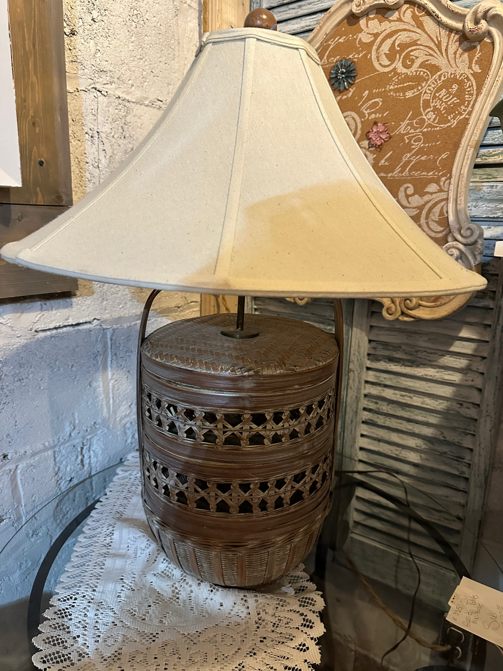 Rice bowl basket lamp