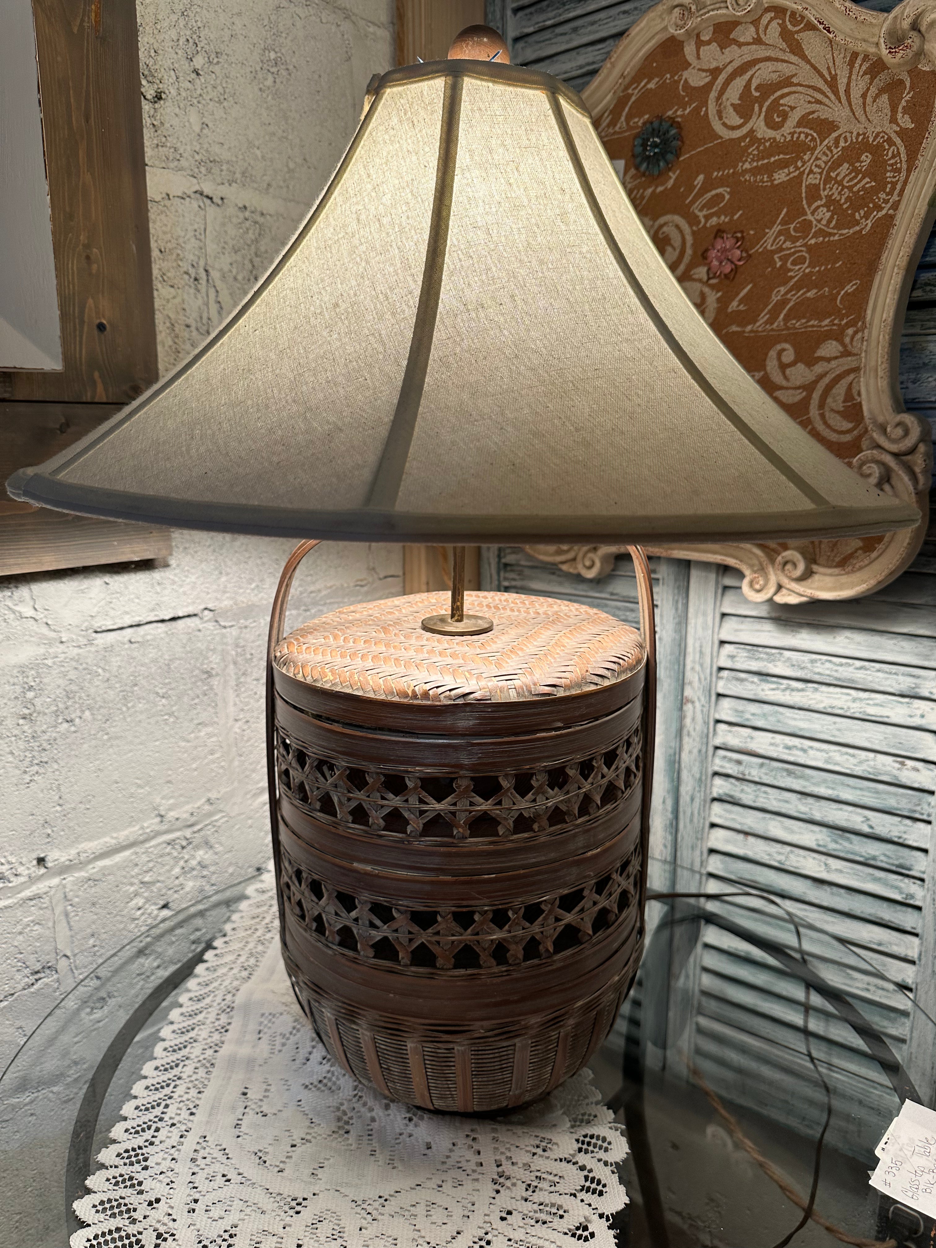 Rice bowl basket lamp